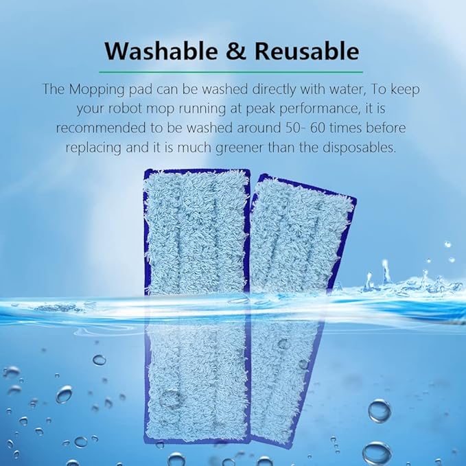Neutop Replacement Washable & Reusable Wet Mopping Pad Compatible with iRobot Braava Jet 240, 241, 244, 245, 250 Robot Mops, Blue, 6-Pack.