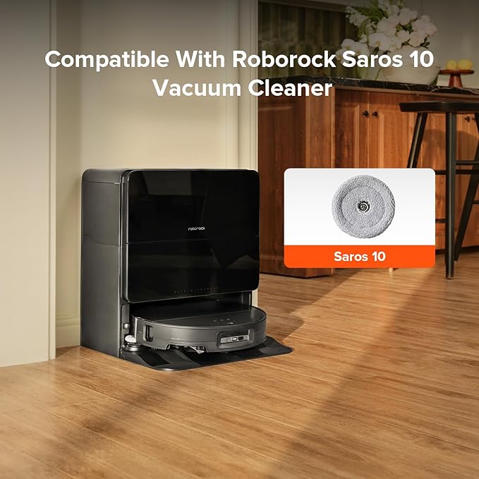 roborock 2 Pack Side Mop Cloths Saros 10 Robot Vacuum Cleaner, Mop Pad Replacement Accessories