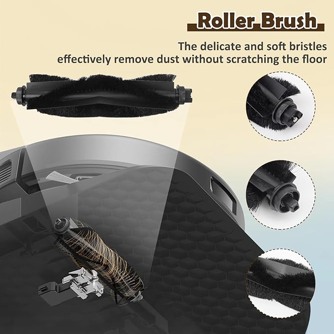 L60 Accessories Kit Replacement Compatible with Eufy L60 / L60 SES / L50 / L50 SES Robot Vacuum, Accessories Kit 6 Side Brushes, 6 Filters, 1 Roller Brush, 1 Screwdriver, 1 Cleaning tool, 15 pack