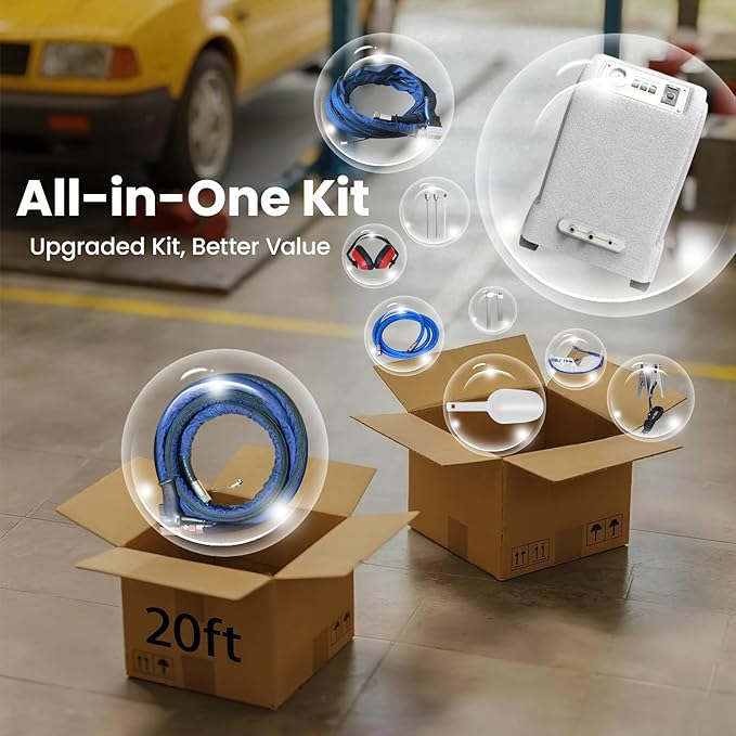 AI30 Plus Dry Ice Blasting Machine Kit, 2-in-1 Set with 26ft Extended Hose (2X Longer) – 44lbs Hopper Dry Ice Blaster for Auto, Food, and Industrial Cleaning