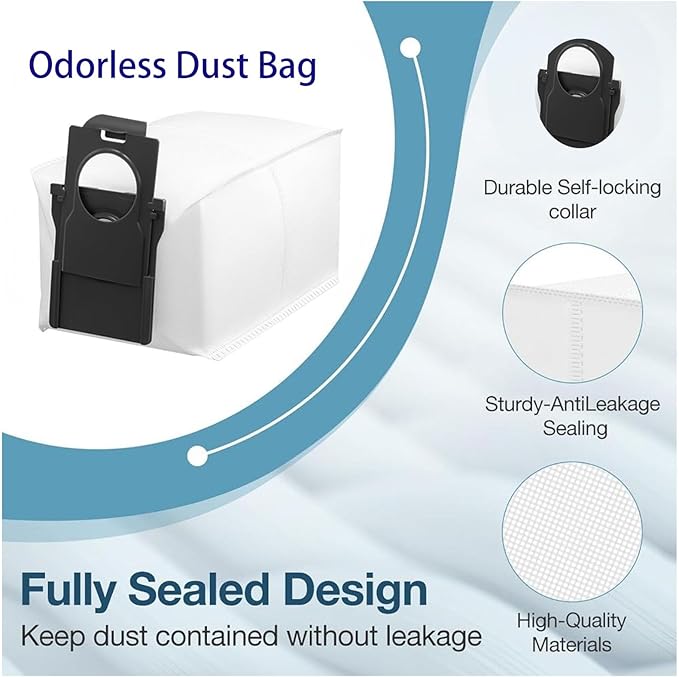 Replacement Dust Bags Compatible With Mova P50 pro Ultra / P10 Pro Ultra / P10 Ultra / S20 Ultra Self-Empty Station Vacuum Cleaner, Spare Parts Accessories