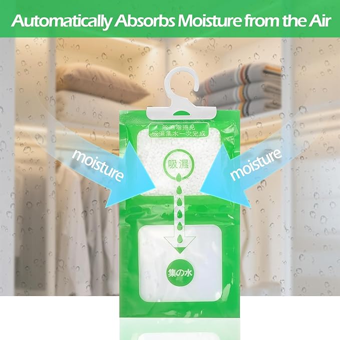 Dehumidifier Bags 12 Pack，Moisture Absorbers for Closet,Humidity Packs, Humidity Absorber in Wardrobes, Bedrooms, Bathrooms