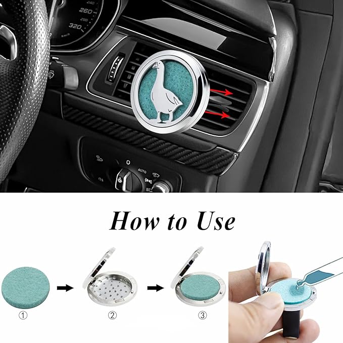 AZNECK Car Diffuser Vent Clip Car Essential Oil Diffuser Vent Clips Air Freshener 10 Felt Pads Duck Mother's Christmas Birthday Car Accessories Gifts for Women & Men
