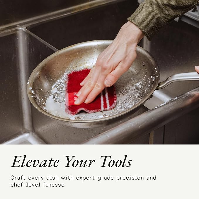 Made In Cookware | 3-Piece Stainless Steel Cleaning Set | Includes Pan Scraper, Scrub Cloth & Stainless Steel Cleaner | Complete Cleaning System | Crafted in USA