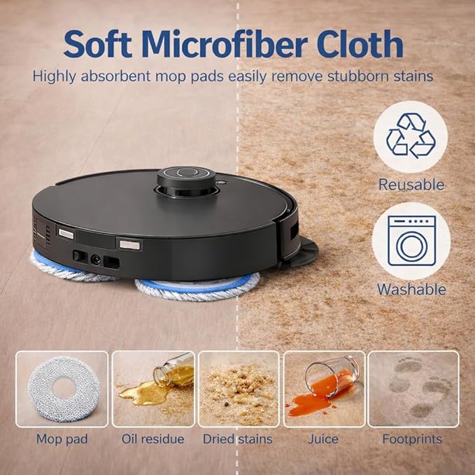 10pcs Mop Pads for ECOVACS DEEBOT T20 Omni/X1 Omni/X1 Turbo/T10 Omni/X2 Omni/T30S/N30 Pro Omni/N30 Omni/T30S AI/T30S Pro/T30S CARE/T50 OMNI/T50 PRO OMNI/T50 MAX PRO OMNI/Yeedi m12 pro+ Deebot Mop Pads