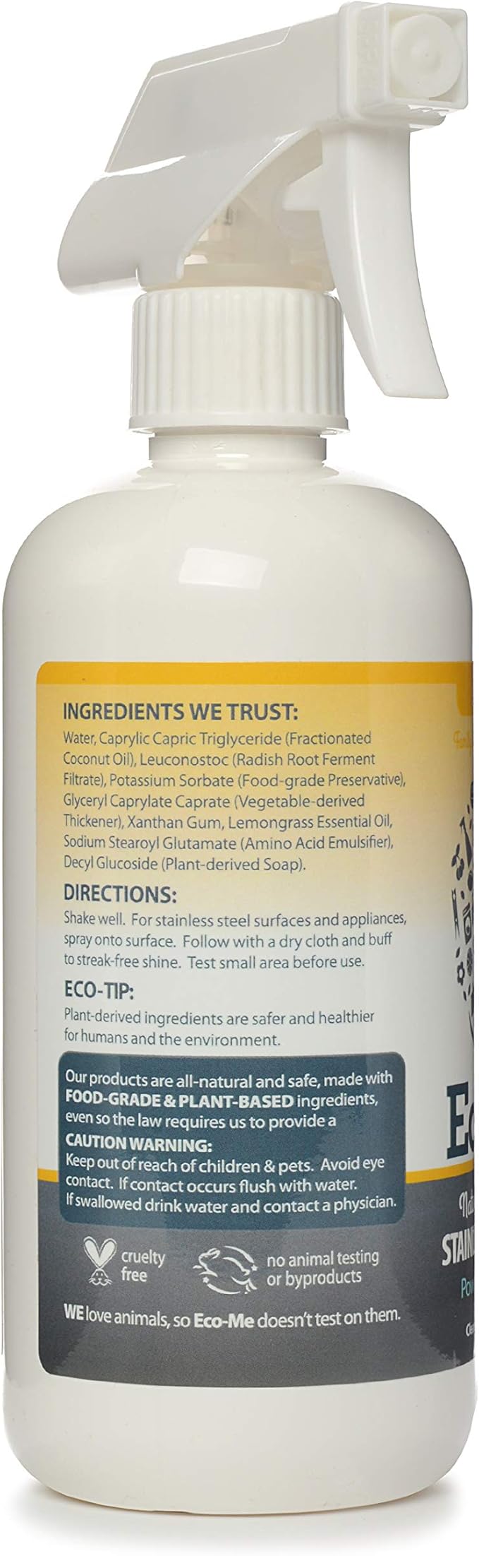 EcoMe Stainless Steel Polish, Multi-Surface Cleaner, Lemon Fresh, 16 oz