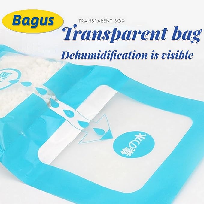 Bagus Hanging Moisture Absorber Bags (12 Pack) - Fragrance-Free Dehumidifier for Closet, Bathroom, RV, Boat & Storage Spaces, Compact Design with 12.5 Oz High-Capacity Absorption