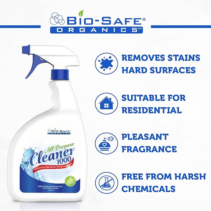 Bio-Safe Organics - Non Toxic Powerful Organic Cleaners All Natural Cleaners Combo Sampler Package - Carpet and All Purpose Cleaner 24 Oz.