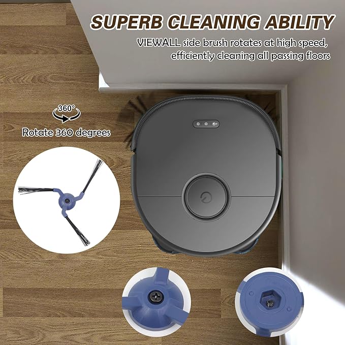 19 Pack X10 Pro Omni Replacement Parts Compatible with Eufy X10 Pro Omni Robot Vacuum Cleaner Accessories, 1 Main Roller Brush, 4 Mop Pads, 4 Side Brushes, 2 Hepa Filters, 6 Dust Bags, 2 Tool