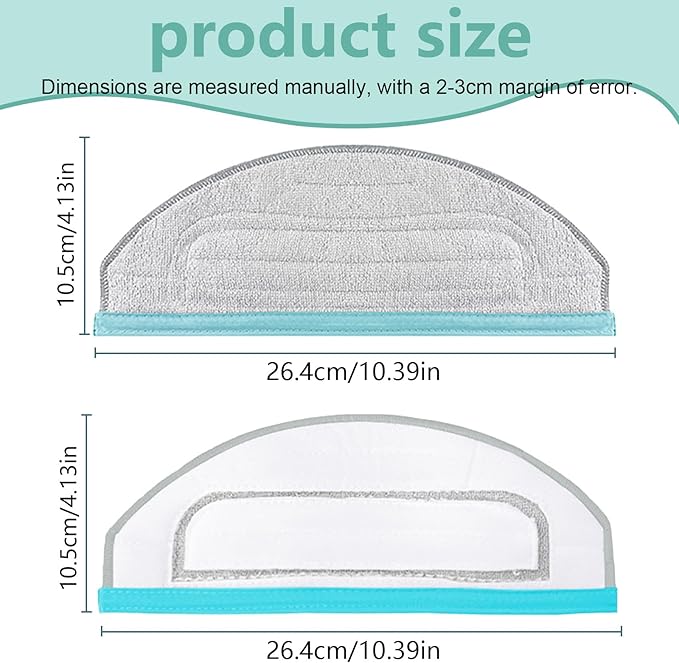 Accessories for Yeedi Cube and for Yeedi CC Robot Vacuum Cleaner,8 Pcs Washable and Reusable Microfiber Mop Pads Replacement Part