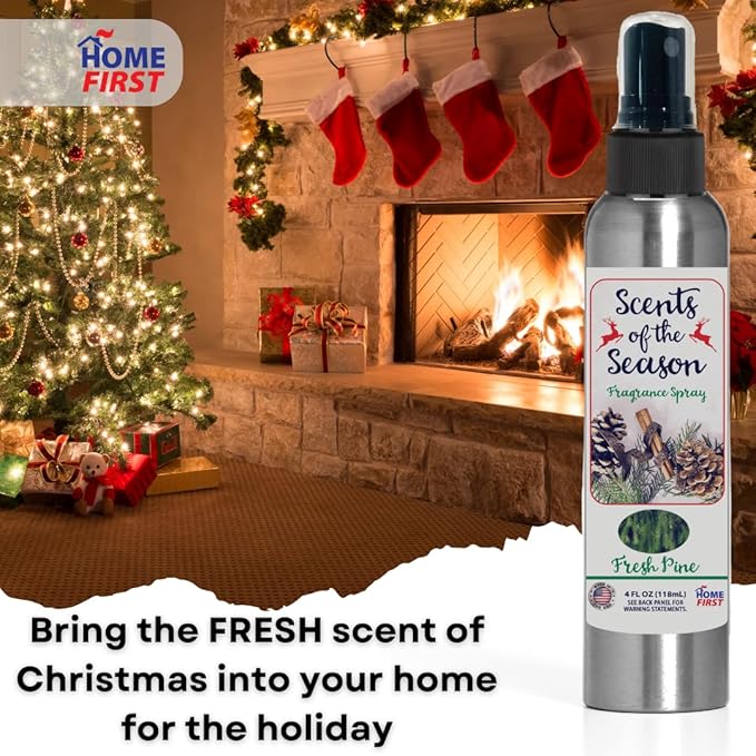 Essential Oil Fragrance Spray, Pine, 4 oz — Natural Room and Fabric Mist for Home, Office, and Holiday Decor
