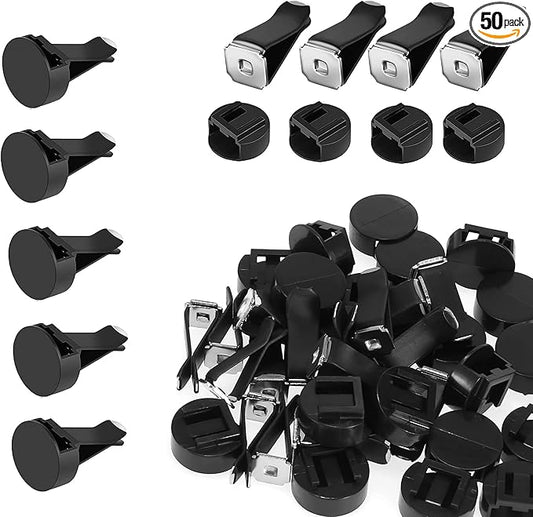 Car Air Vent Clips with Slot Head，Air Freshener Clip Auto Fragrance Pads replacement clips DIY Decorations for Office Home Automotive(50pcs，Black)