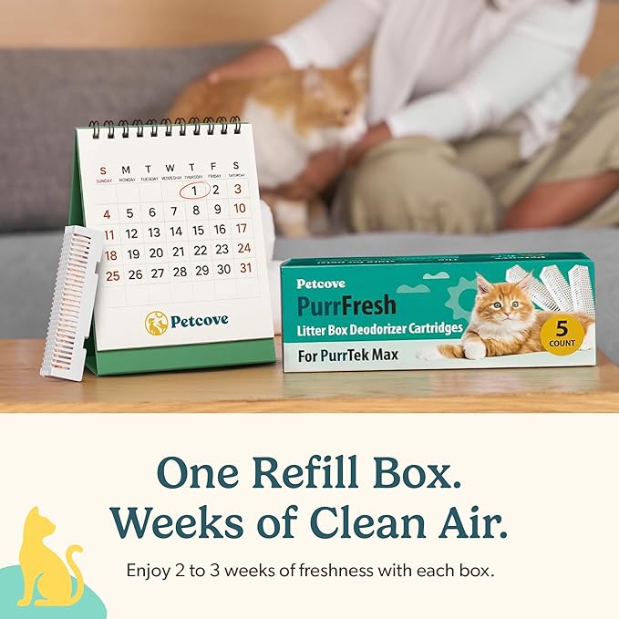 PetCove PurrTek Max Cat Litter Box Filters Replacements | Activated Charcoal Odor Absorber & Deodorizer Pods | Litter Box Filter Scent Eliminator | Precision Fit Filters for Hooded Boxes Long-Lasting