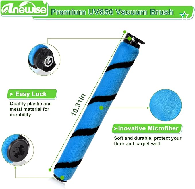 Filter Brush Belt Replacement Parts for Shark UV850 Performance Lift-Away ADV DuoClean PowerFins Upright Vacuum, 1 Brush Roll+2 HEPA +4 Filters+2 Belts, Part #1483FC2000 & XHF320 & XFFK602UKT