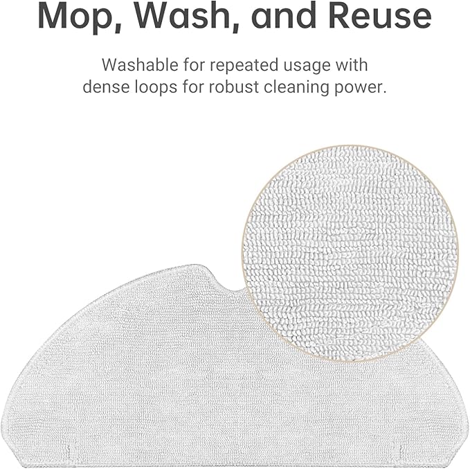 DREAME Wet Mopping Pads Compatible with D10s Pro Robot Vacuum, Replacement Mop Cloths for Mopping Floor(2PCS)