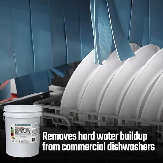 CLR PRO Calcium, Lime & Rust Remover - Quickly Removes Calcium and Lime Deposits, Stubborn Rust Stains, and Household Hard Water Deposits, Soap Scum, and Dirt - 5 Gallon Pail