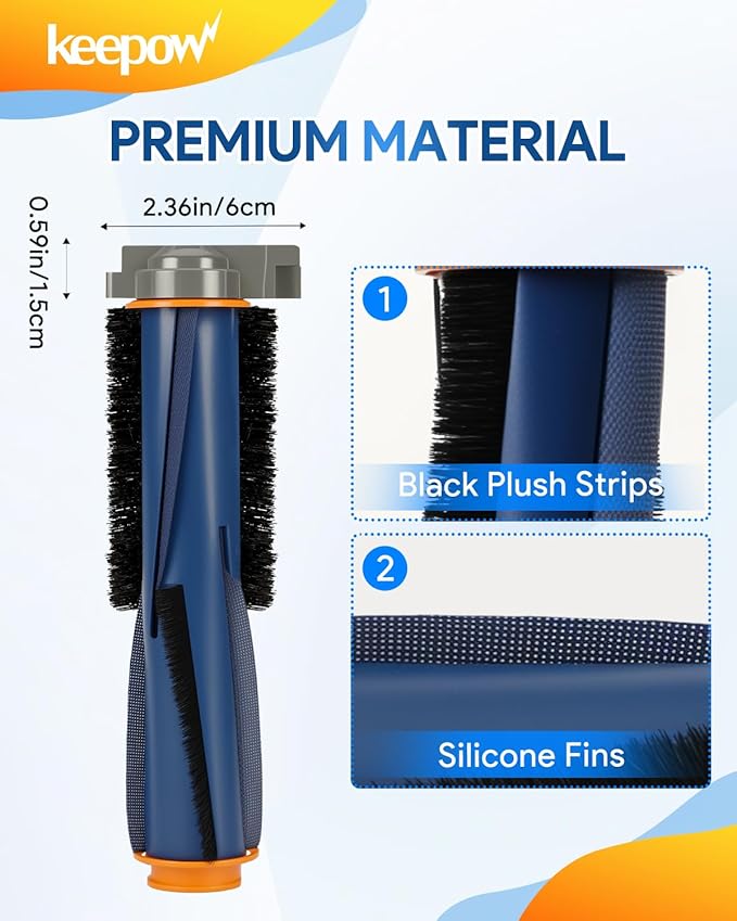KEEPOW Main Roller Brush Replacement Compatible with Shark AI AV2511AE AV2501S AV2501AE RV2502AE RV2410WD RV2610WA RV2610WD RV2620WD RV2520AOUS AV2510AOUS Robot Vacuum Replacement Parts, 1 Pack