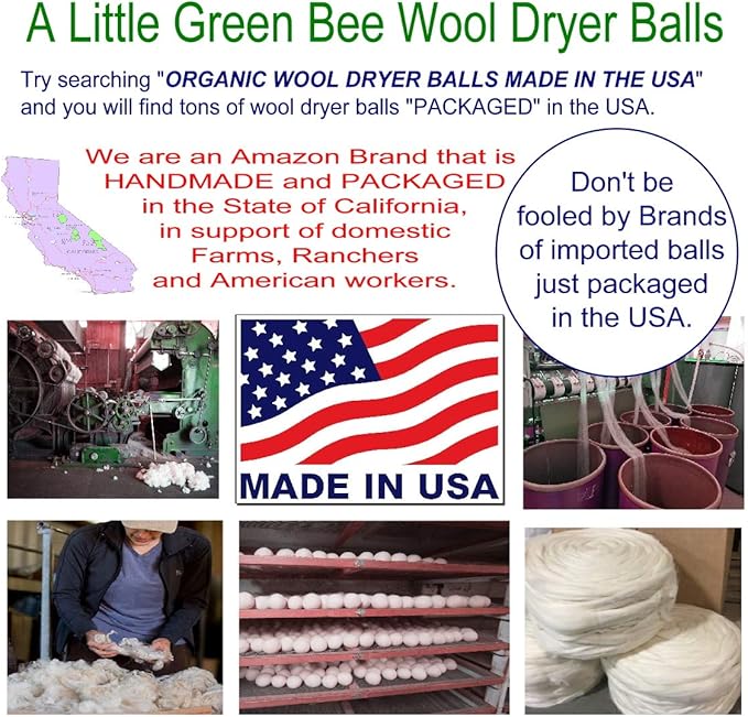 Handmade Wool Dryer Balls - Set of Four -Made in America Natural and Unscented