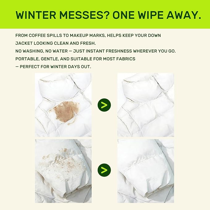 26 Pack Stain Remover Wipes for Clothes & Fabric – Instant Clothing Stain Remover for Shoes, Shirts & Jackets, Individually Wrapped Portable Wipes for Travel & On-the-Go Cleaning