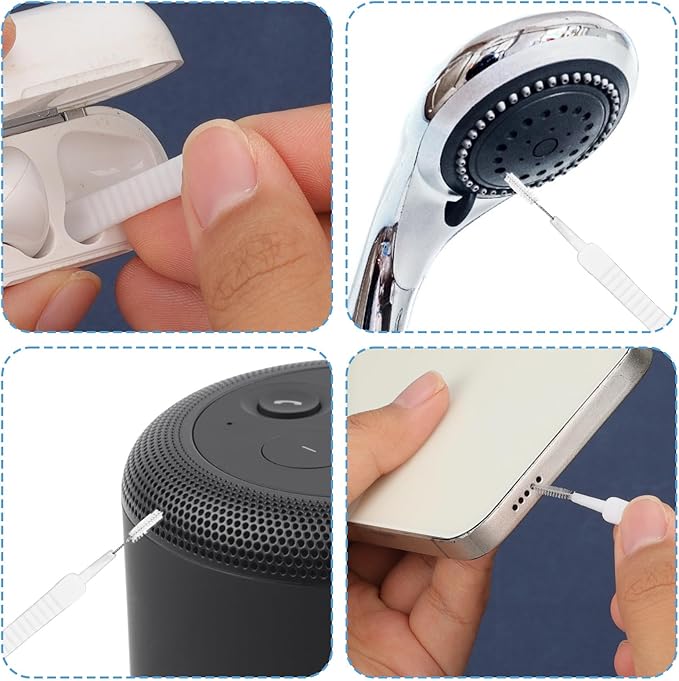 Shower Head Cleaning Kit, 2-in-1 Nozzle Cleaner Tool with Multi-Size Brushes & Stainless Steel Picks for Bathroom Faucet Sink 3D Printer Accessories