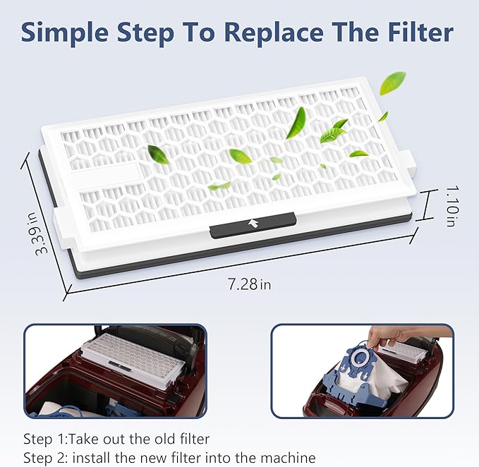 3 Packs HEPA Replacement Filters Compatible with AirClean SF-HA 50 HEPA Filter for Vacuum Model # S4, S5, S6, S8, S8000, S8999, S6000, S6999, S5000, S5999, S4000, S4999, Complete C2 & C3