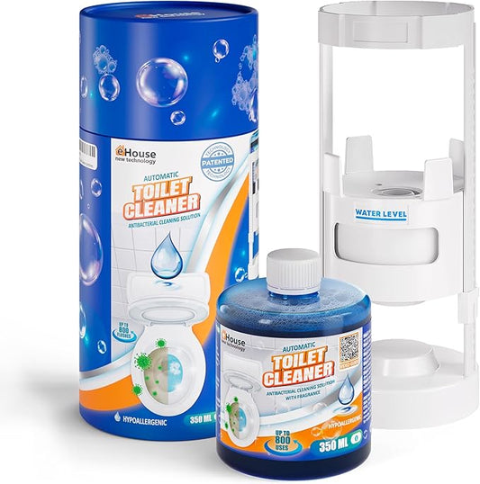 Automatic Toilet Bowl Cleaner with Refill — Antibacterial Flush-Activated Cleaning System, Toilet Cleaners for Hard Water, Helps Remove Rust & Limescale, Long-Lasting Performance & Unscented Formula