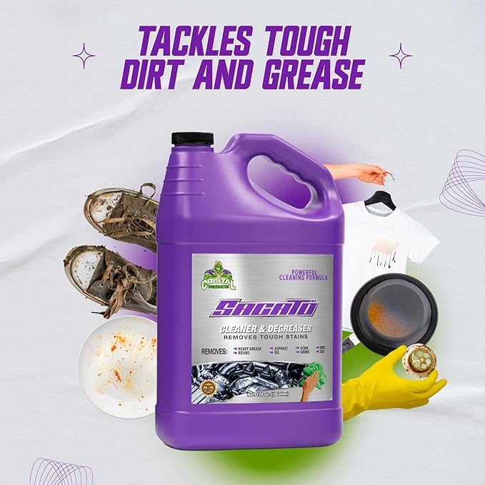 SACATO Degreaser Cleaner Heavy Duty – Commercial Degreaser for Garage, Floor, Engine, Driveway & Tools – Heavy Duty Cleaner Concentrate for Car, Kitchen, Washer – Strongest Desengrasante Gallon