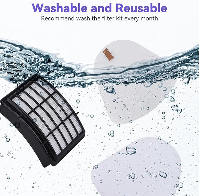 Vacuum Filters Replacement for Shark Navigator Lift-Away Vacuum NV350,NV351,NV352,NV355,NV360,NV370, UV440,UV490,UV540 vacuum,1 HEPA Filter, 2 Foam & 2 Faux Felt Filters - Replacement XFF350 XHF350