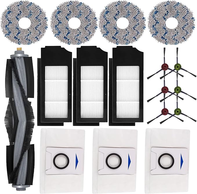 Accessories for ECOVACS Deebot X1 Omni : Replacement Parts Compatible with ECOVACS DEEBOT X1 Omni X1 TURBO X1 Plus Main Brush Filter Mop Pad Dust Bags Side Brush Attachments