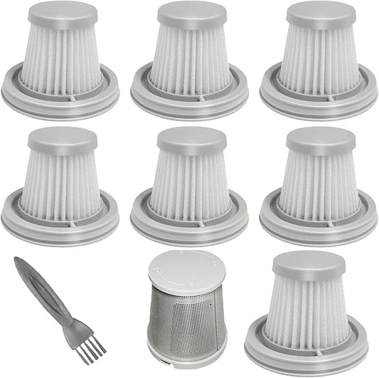 Vacuum Filter Replacement for Fanttik Slim V8 Mate, V8 Apex, Slim V10 Mate Vacuum Cleaner, 1Stainless Steel Pre-filter, 7 Washable Hepa Filters, 1 Cleaning Brush
