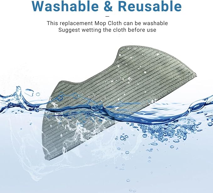 6 Pack Washable Mop Pads Replacement for Shark UR2650WS Matrix Plus Robot Vacuum Reusable Microfiber Floor Cleaning Pads