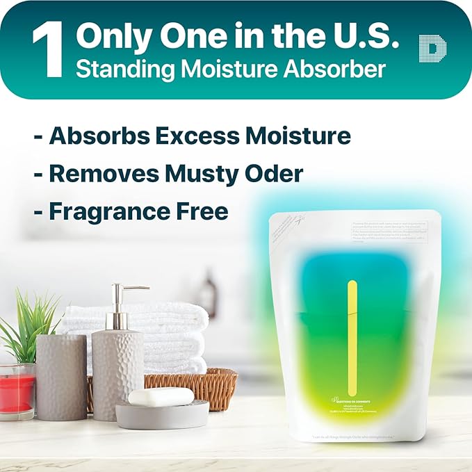 Dry & Dry [70 Packs Standing Moisture Absorbers to Control Excess Moisture for Basement, Closets, Bathrooms, Laundry Rooms - Moisture Absorbers Moisture Absorber