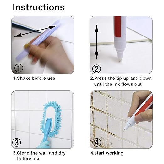 Grout Tile Pen Wood Scratch Covers Grout Restorer Pen Renew Repair Marker for Tile Wall Floor Furniture Repair Painting Wood Grain Pen