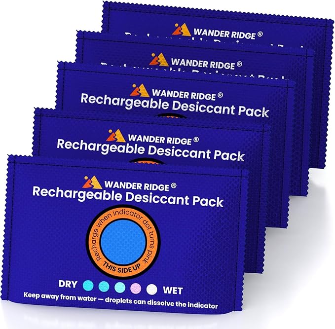 100g Rechargeable Desiccant Packs – Reusable Silica Gel Moisture Absorber, Car Dehumidifier Moisture Absorber with Humidity Indicator, Desiccant Packs for Storage, Closet & Gun Safe [5 Pack]