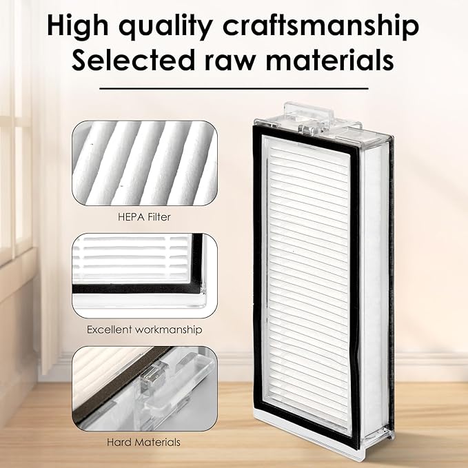 (6 Pack) Q5 Max+ HEPA Filters Compatible With Roborock Q5 Max+, Q5 Pro, Q5 Pro+, Q8 Max, Q8 Max+, Q7, Q7+, Q7 Max, Q7 Max+, Q5 Duoroller+ Robot Vacuum, Replacement Parts Filters Upright Filters