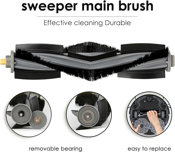 (2 Pieces) T20 Omni Roller Brushes for Robotic Vacuum ECOVACS DEEBOT X1 Omni/ T20 Omni/ T10/ T10 Plus/ T10 Turbo/ T10 Omni, Robot Vacuum Cleaner Roller Brush Kit, Replacement Parts