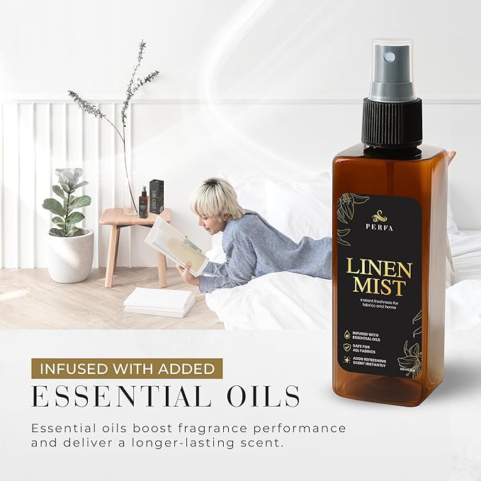 Aromatherapy Linen Spray | Refreshing Linen Spray for Pillows and Sheets | With Odor Neutralizing Formula | Naturally Formulated Fabric Spray for Clothes | Bed Spray for Hotel Use by Perfa