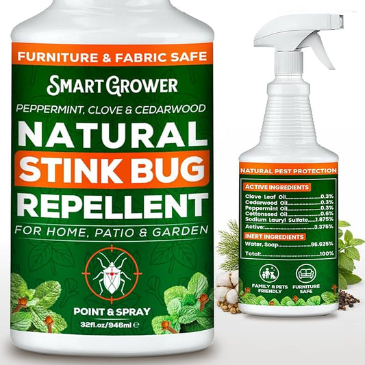 Natural Stink Bug Spray & Repellent for Indoor & Outdoor Use – Plant-Based Stink Bug Eliminator with Essential Oils, Stain-Free on Fabric, Pet & Family Friendly, 32 oz Ready-to-Use