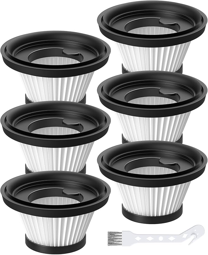 6 Pack HEPA Vacuum Filter Replacement Compatible with Compact Cordless Vacuum Cleaner as Seen on TV, Washable and Reusable Vac Replacement Parts