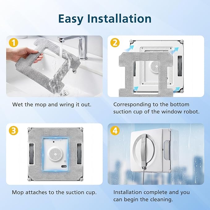 16 Pack Cleaning Rags for ECOVACS Winbot W2 PRO Omni / W2 PRO, W1 Pro / W2 / W1 / W2 Omni Window Cleaning Robot, Washable Microfiber Mop Pad Window Cleaning Replacement Accessories Mop Cloth