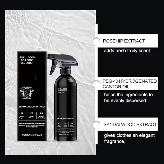 Fabric Refresher Spray for Clothes – Long-Lasting Fresh Scent, Quick Deodorizing & Anti-Static Formula – Easy Clothing Freshening Mist for Daily Wear & Travel