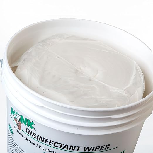 Monk Disinfectant Wipes One Step Cleaner, Disinfectant, Deodorizer & Sanitizer, 2 Buckets Packs containing 1600 Wipes, Perfect for Gyms, Fitness Clubs, Schools, Commercial Facilities