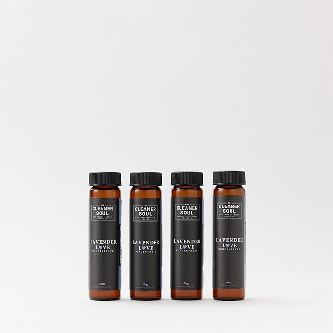 4 Refills - Natural All-Purpose Cleaner Concentrate Essential Oils, Glass Bottle, Non-Toxic, Multi-Surface (Lavender Love)