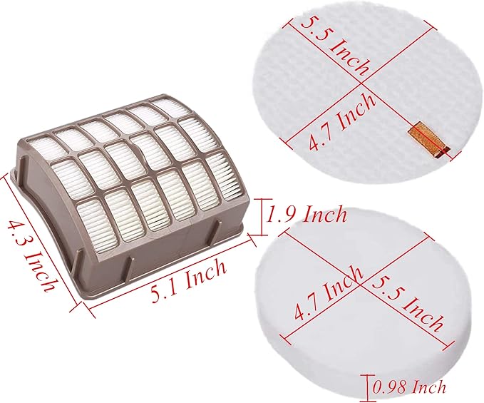Vacuum Hepa Filter Replacement for Shark Navigator Professional Upright NV60, NV60 26, NV70, NV70 26, NV71, NV80, NV80 26, NVC80C, NV90,NV90 26, NV95, UV420, NV130, NV141. Part # XFF80 & XHF80