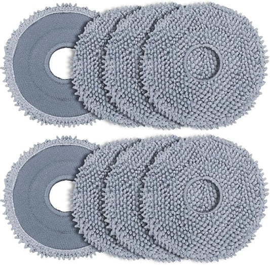 8 Pack Mop Pads for Roborock QV 35A/Qrevo S/Q Revo/Qrevo Pro/Qrevo Plus/Qrevo Master/Qrevo Slim/Qrevo Curv/Qrevo Edge/Saros 10R Robot Vacuum Cleaner, Spin Cleaning Pads Replacement Parts Accessories