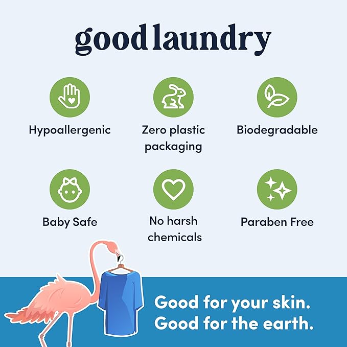 Unscented Detergent Sheets (60 Loads) – Hypoallergenic, Eco-Friendly Laundry Solution – Plastic-Free Packaging, Zero-Waste, Biodegradable – Gentle on Sensitive Skin – Based in the USA