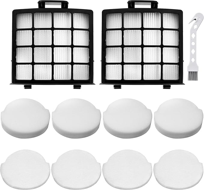 10Pcs Sponge Filter & Hepa Filter Set For Shark NZ850UK Lift-Away Bagless Upright Vacuum Cleaner Replacement Parts