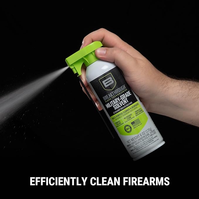 Breakthrough Clean Technologies Military-Grade Handgun and Rifle Cleaning Solvent, Grease Remover - 6oz/2oz/15ml/32oz Spray Bottle