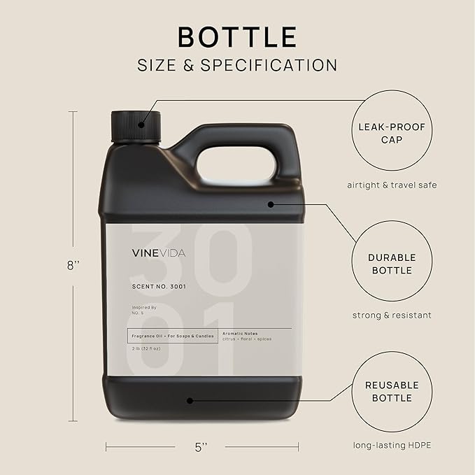 VINEVIDA [32oz] NO. 3001 Fragance oill for Soap Making - Soap Fragrance Oil - Scents for Soap Making - Oils for Soap Making - Essential Oils for Soap Making - Soap Scent