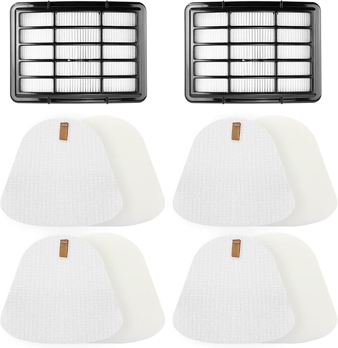 4 Foam + 2 Hepa Filter Replacement for Shark ZU503AMZ NV380 UV440 UV540 NV356e NV360 NV352 NV350 NV351 NV355 NV358 NV370 NV391 CU500 CU510 Navigator Lift-Away Deluxe Vacuum Part Xff350 Xhf350